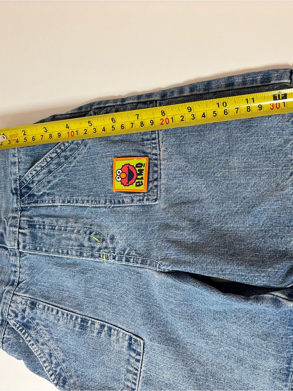 Vintage Elmo Kids Denim Shorts with Patch - Size 24m - Picture 6 of 6